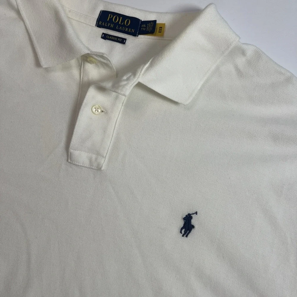 Polo Ralph Lauren  Classic Fit Rugby Longsleeve Mesh Shirt White Mens Size XXL‎